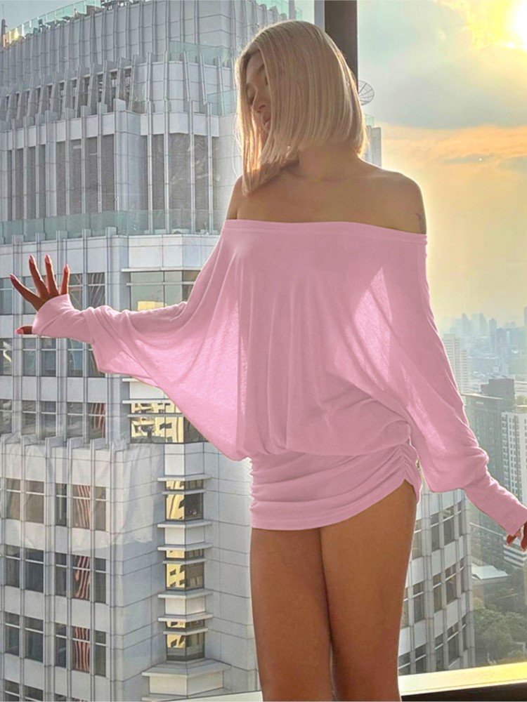 Sexy Mesh Sheer Bodycon Dress - New Fashion Off Shoulder Sheer Mini