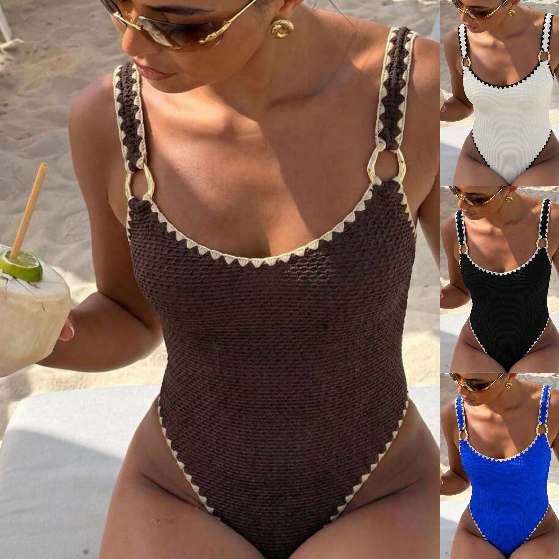 Swimwear - Women Swimwear Swimsuit Sleeveless Solid Color