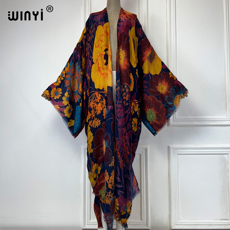 Boho Summer Beach Maxi Dress - WINYI Africa Fashion Summer Kimono Maxi