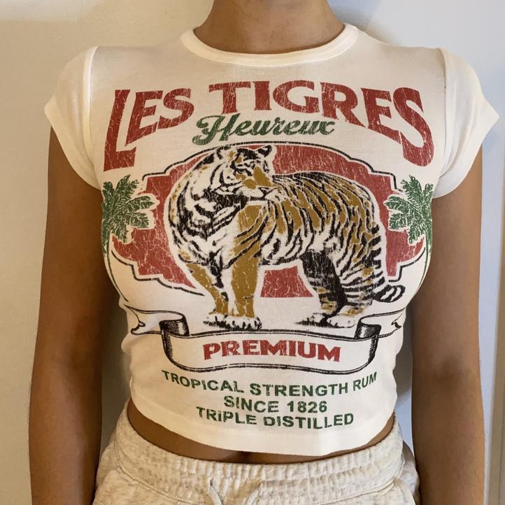 Y2K Graphic Baby Tee Crop - Y2k Graphic Baby Tees for Women