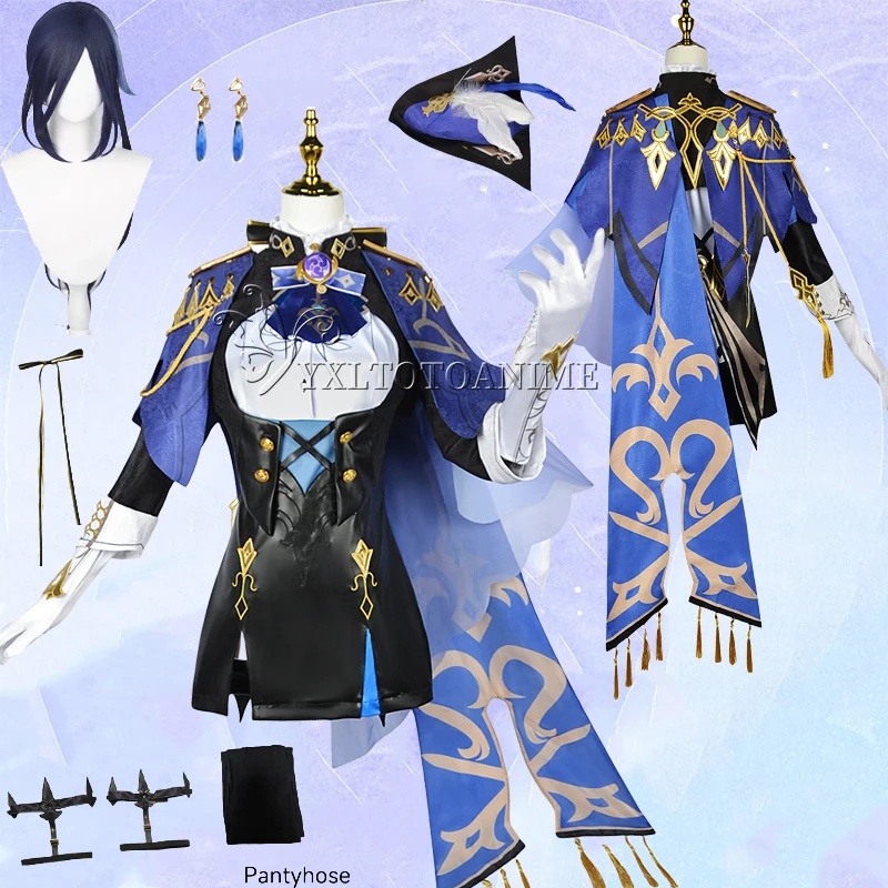 Dresses - x;3,f'6;h\9/Game Genshin Impact Clorinde Cosplay Wig