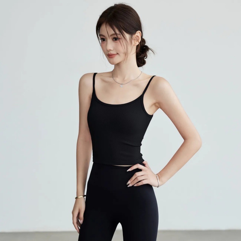 Seamless Ribbed Workout Tank Top - Women Seamless Ribbed Yoga Cami Tank