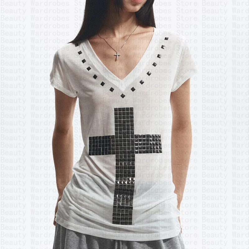 Y2K Graphic Baby Tee Crop - Rock Goth Unique Top Y2k Crop