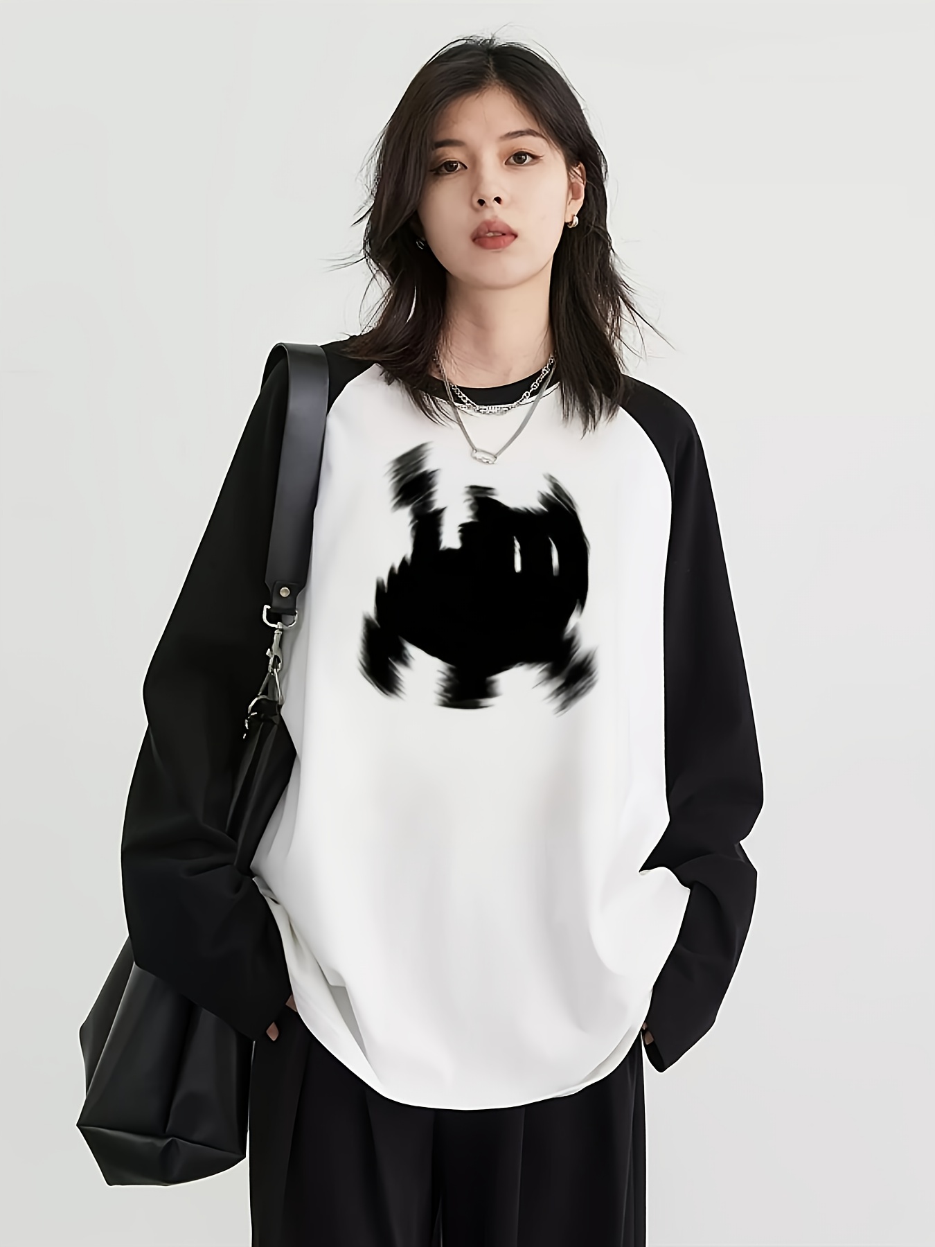Blouses - Y2K Women's Raglan Long Sleeve T-Shirt