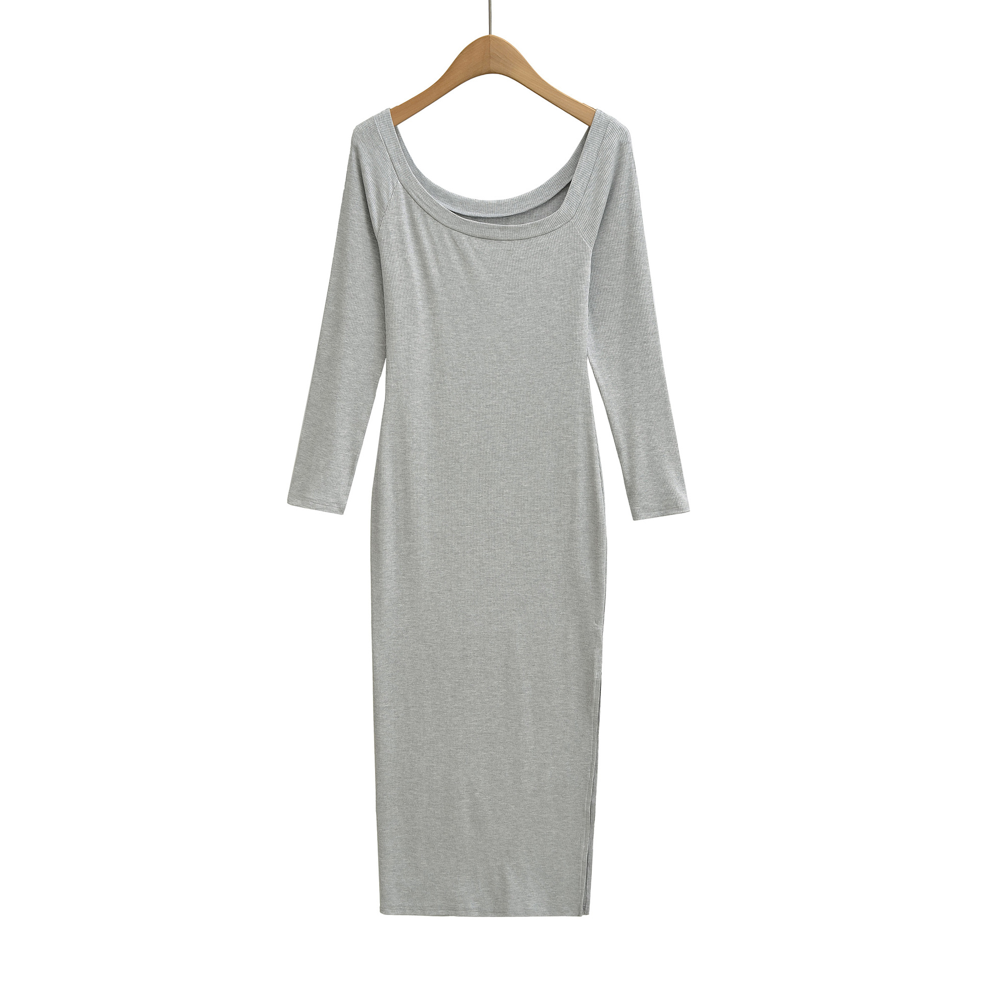 Ribbed Dress For Women Square  - Bodycon Long Sleeve Ribbed Dress recension och pris
