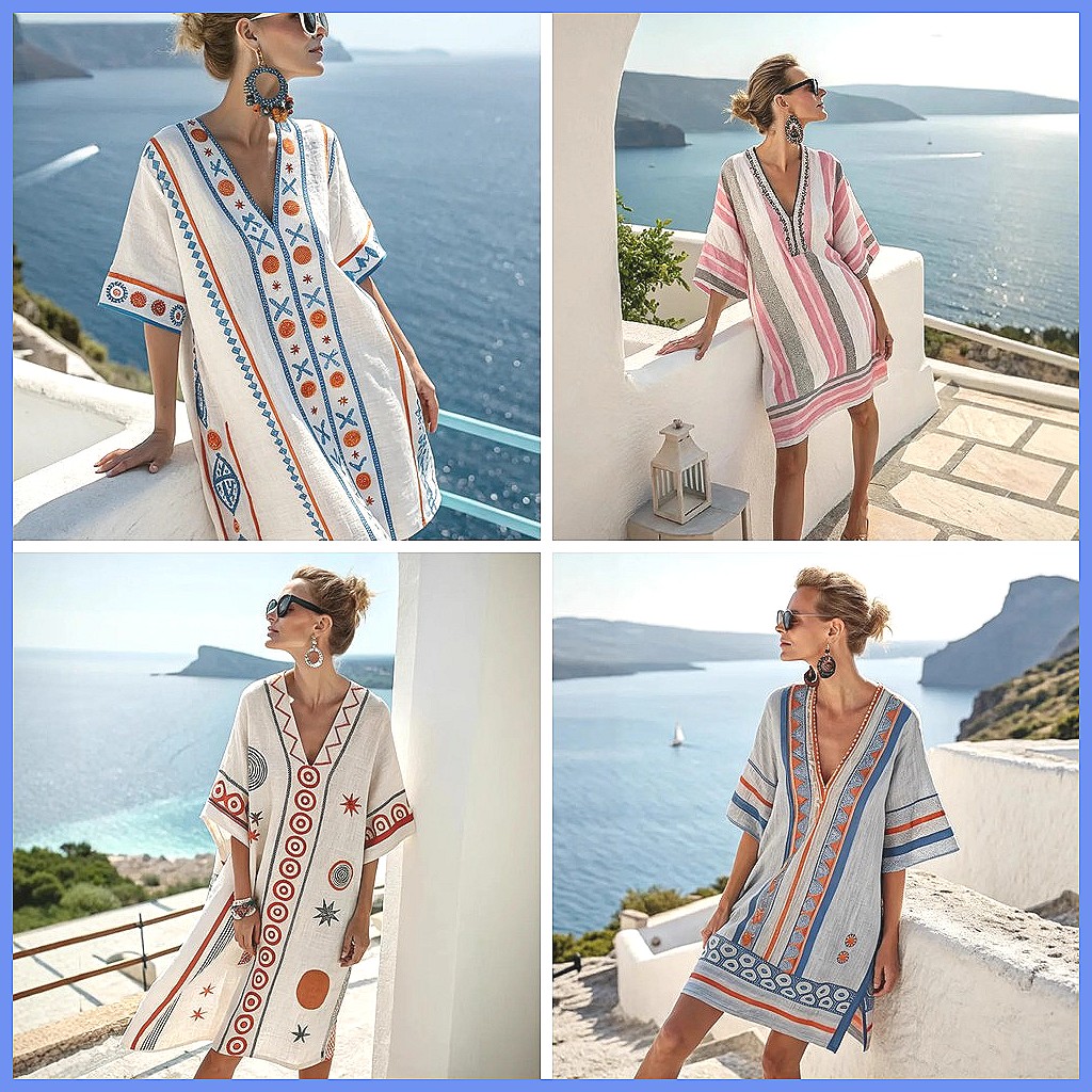 Women's 2025 Summer V-Neck Flo - Dresses recension och pris