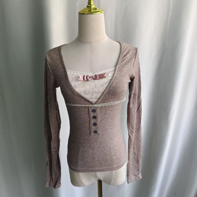 Ezgaga T Shirts Women Lace Pat - Blouses recension och pris
