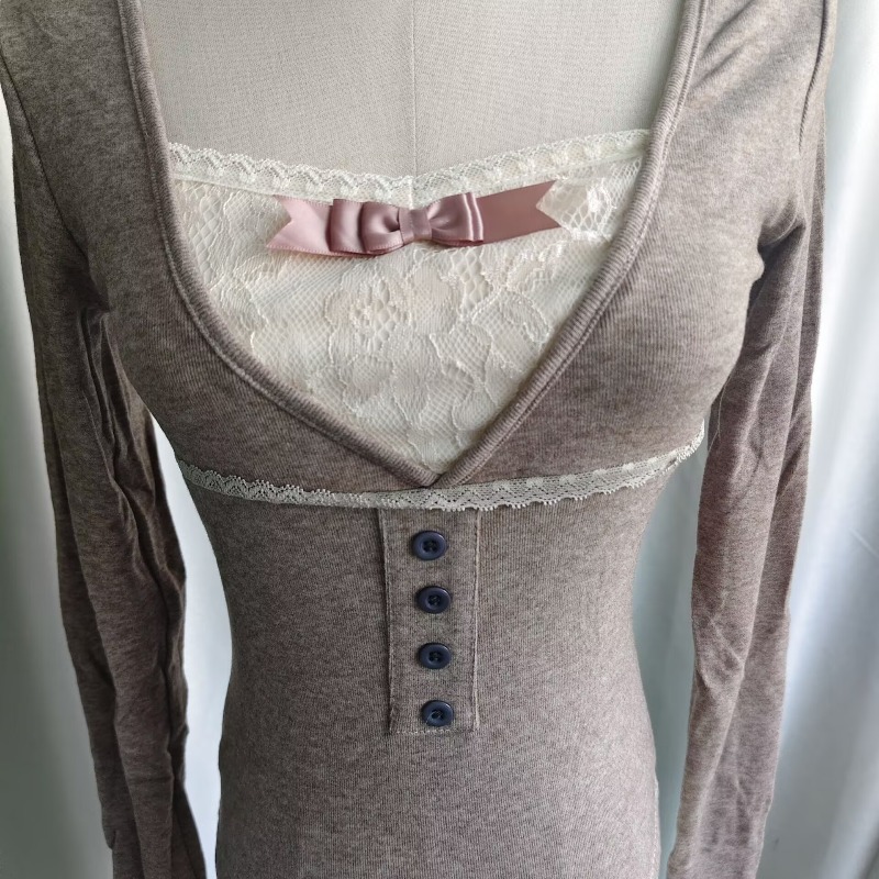 Ezgaga T Shirts Women Lace Pat - Blouses recension och pris