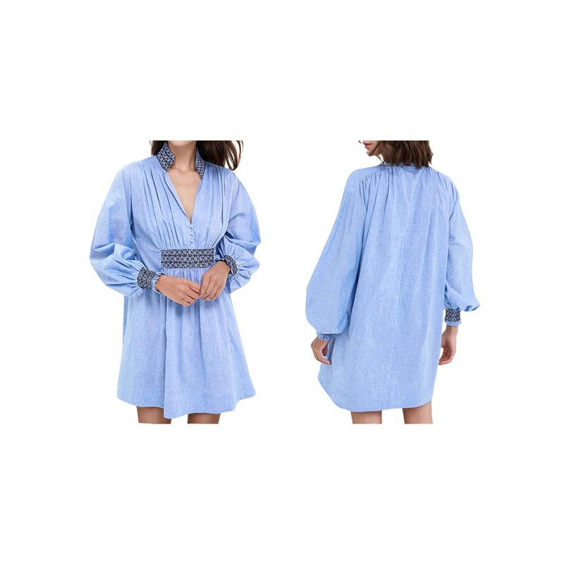 NEW-Women Shirt Dress Long Sle - Casual Loose Linen Shirt Dress recension och pris