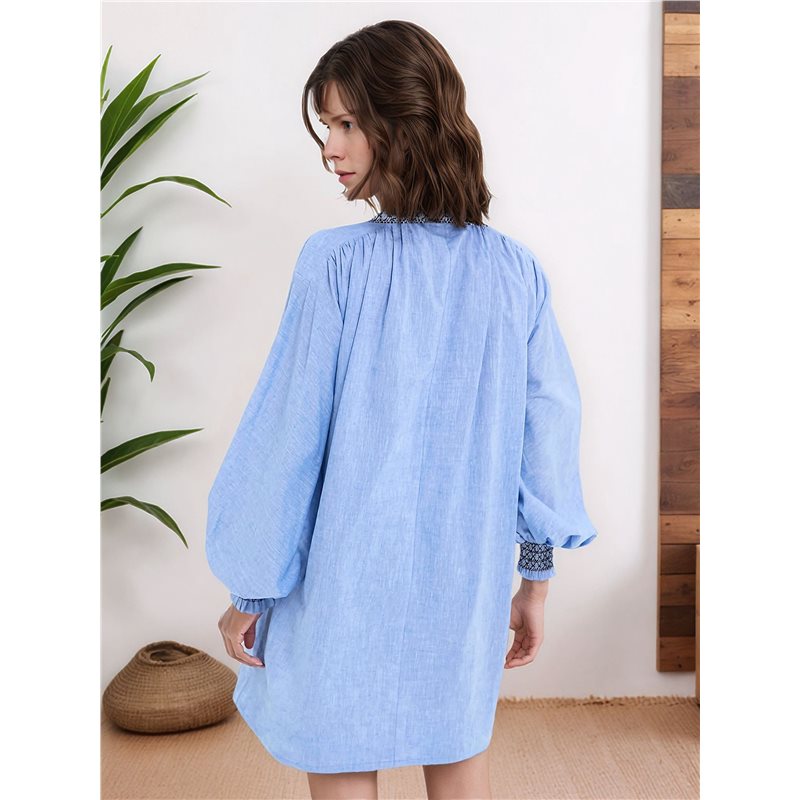 NEW-Women Shirt Dress Long Sle - Casual Loose Linen Shirt Dress recension och pris