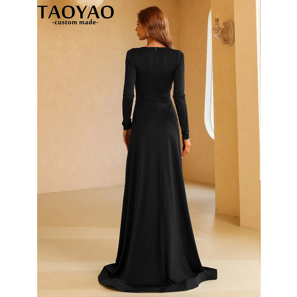 TaoYao Women Evening Dresses C - Elegant Satin Evening Gown Split recension och pris