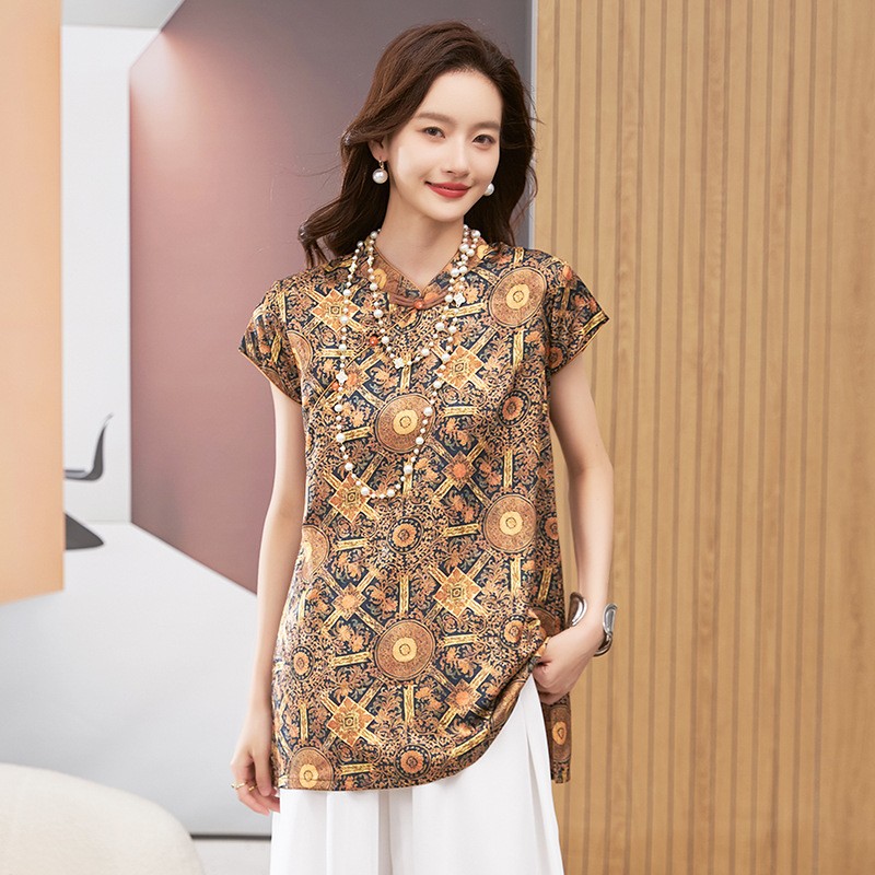 Women's Blouse Short Sleeve Ro - Blouses recension och pris