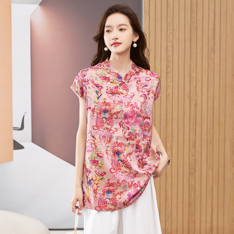 Women's Blouse Short Sleeve Ro - Blouses recension och pris