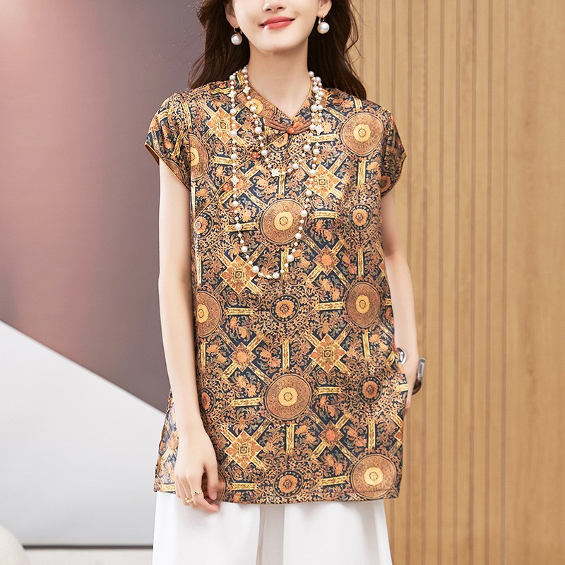 Women's Blouse Short Sleeve Ro - Blouses recension och pris