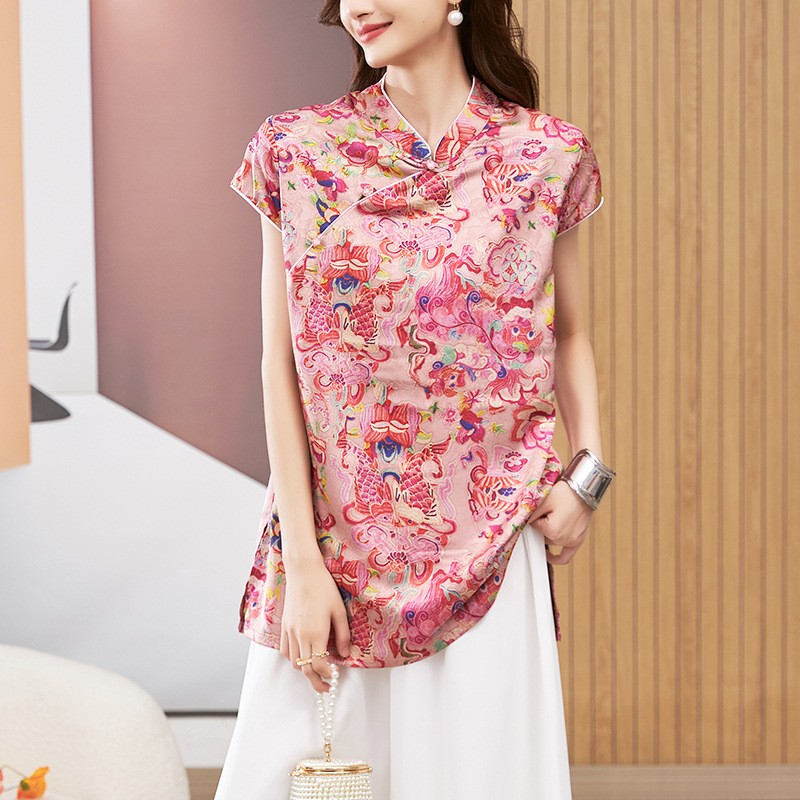 Women's Blouse Short Sleeve Ro - Blouses recension och pris