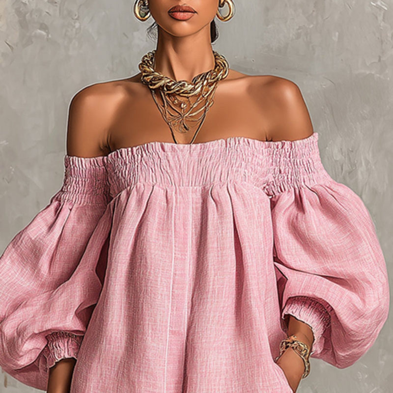2026 Summer New Off Shoulder P - Off Shoulder Puff Sleeve Sundress recension och pris