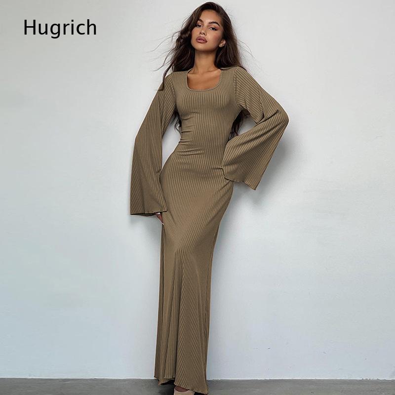 Women's Elegant Ribbed Knit Ma - Bodycon Long Sleeve Ribbed Dress recension och pris
