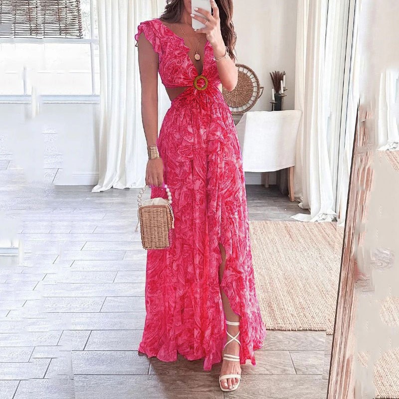 Boho Women's Floral Print Maxi - Boho Summer Beach Maxi Dress recension och pris