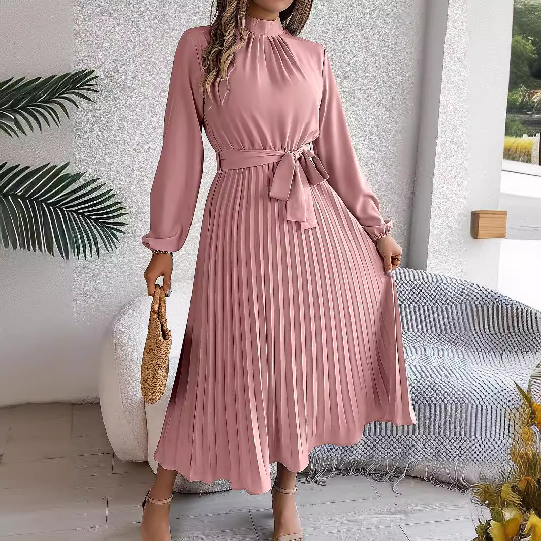 2025 Elegant Long Sleeve Fashi - French Vintage Floral Midi Dress recension och pris