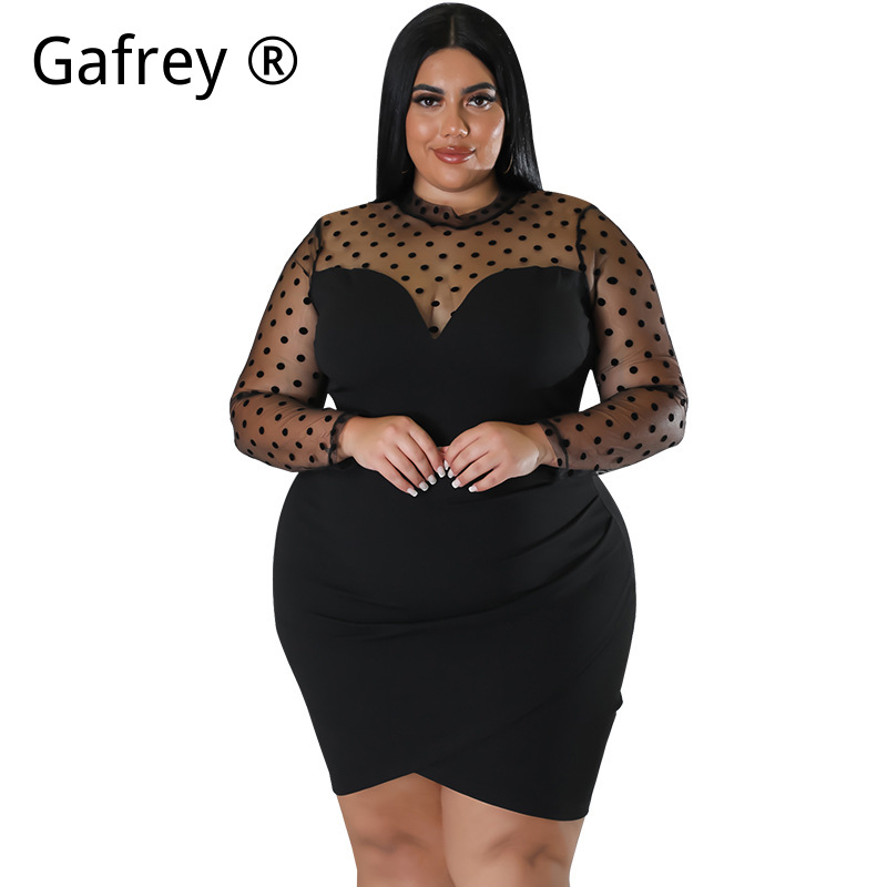 XXL 3XL 4XL 5XL Plus Size Wome - Sexy Mesh Sheer Bodycon Dress recension och pris
