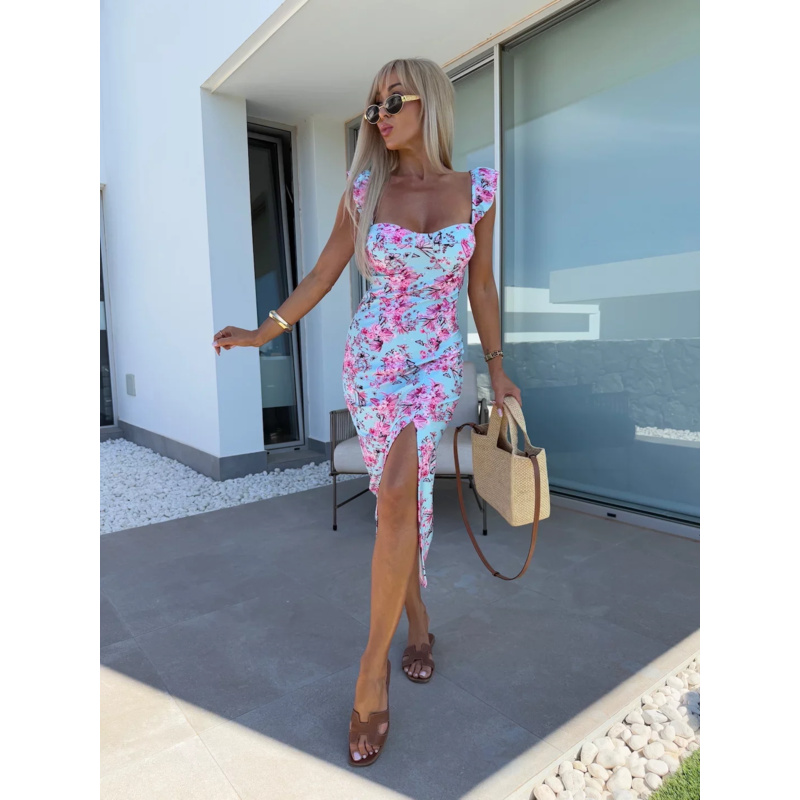 Women's Floral Ruffled Midi Dr - French Vintage Floral Midi Dress recension och pris