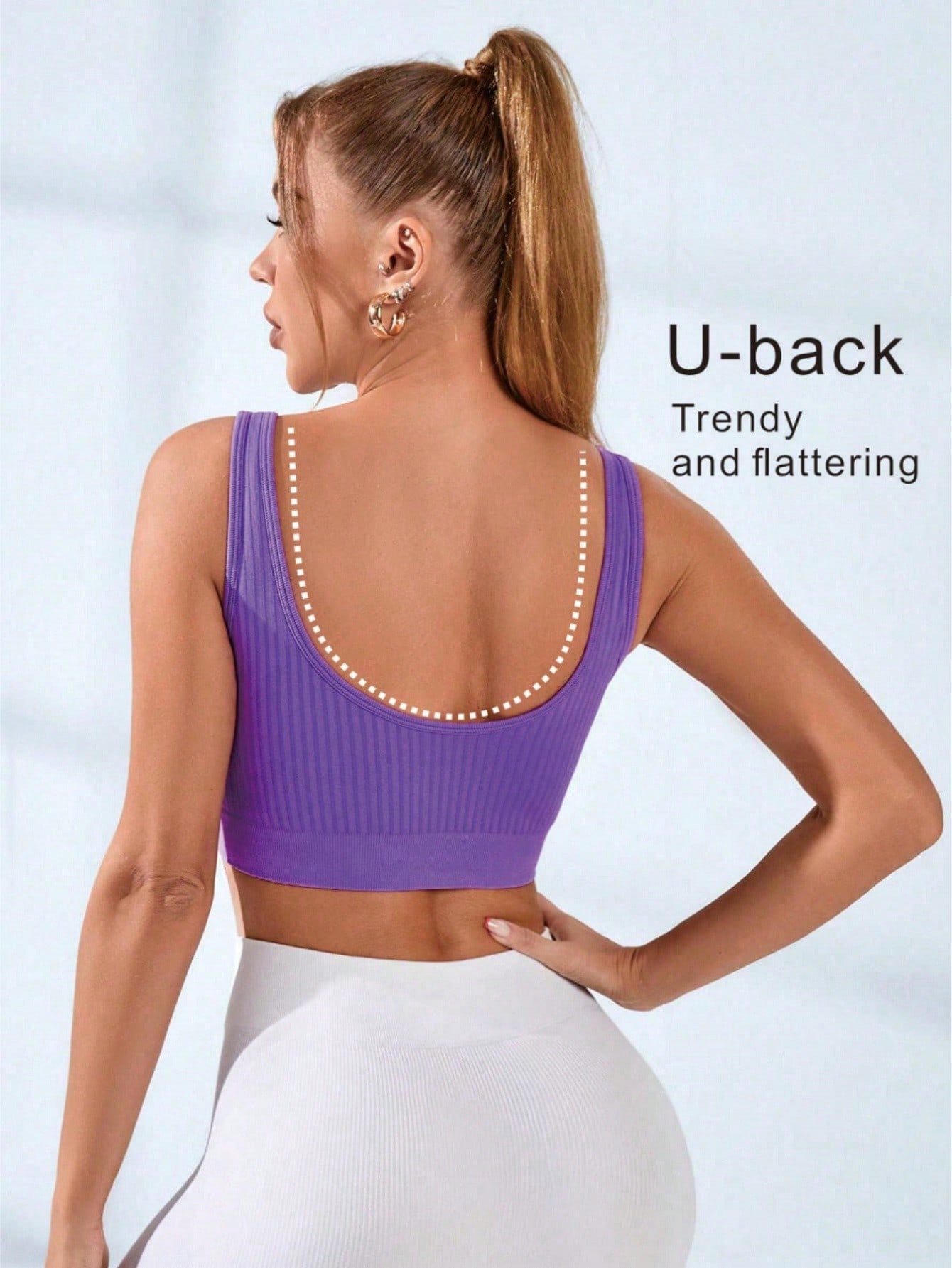Women's Ribbed U-Neck Sports B - Seamless Ribbed Workout Tank Top recension och pris