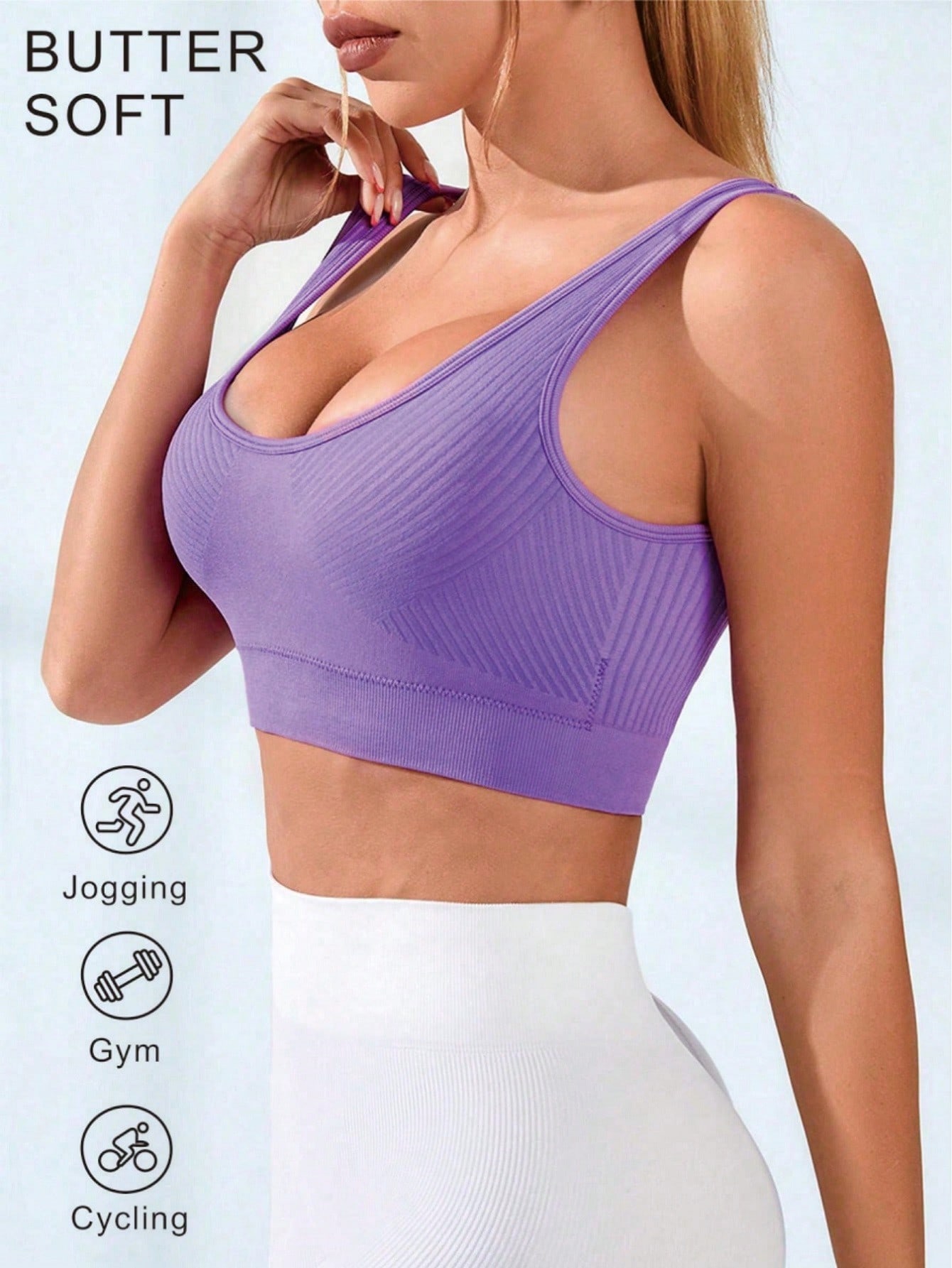 Women's Ribbed U-Neck Sports B - Seamless Ribbed Workout Tank Top recension och pris