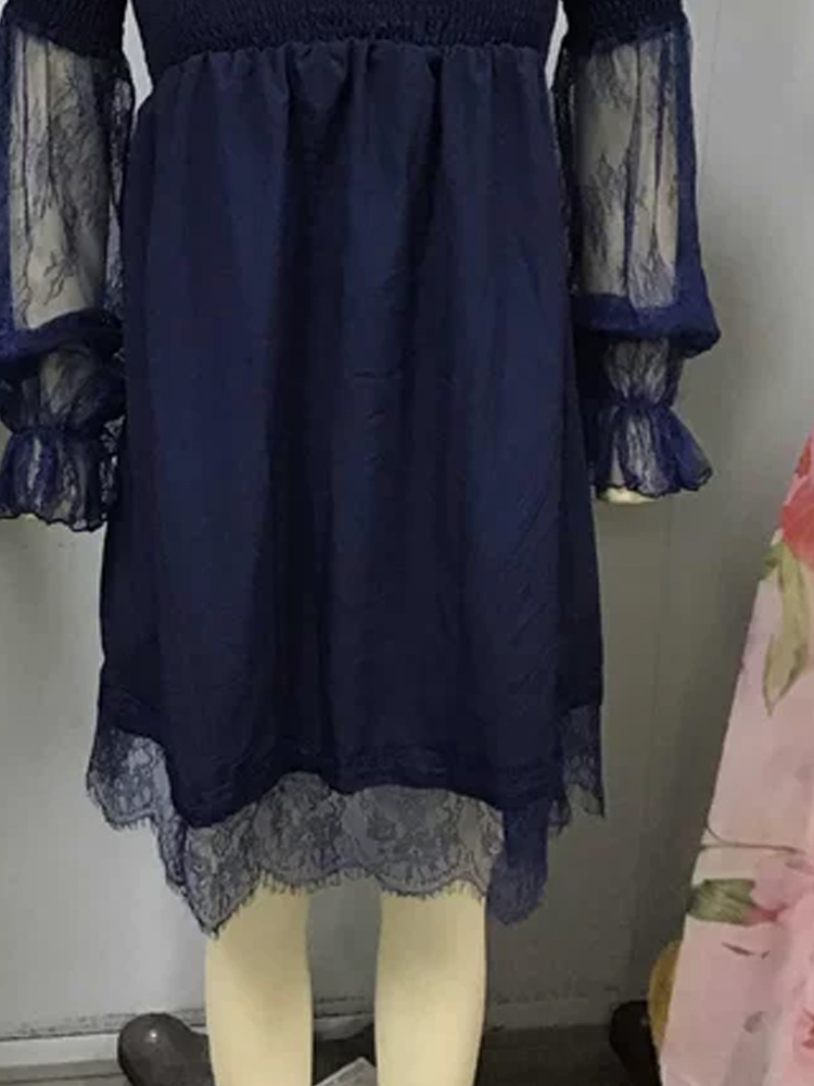 Off Shoulder Lace Mini Dress S - Off Shoulder Puff Sleeve Sundress recension och pris