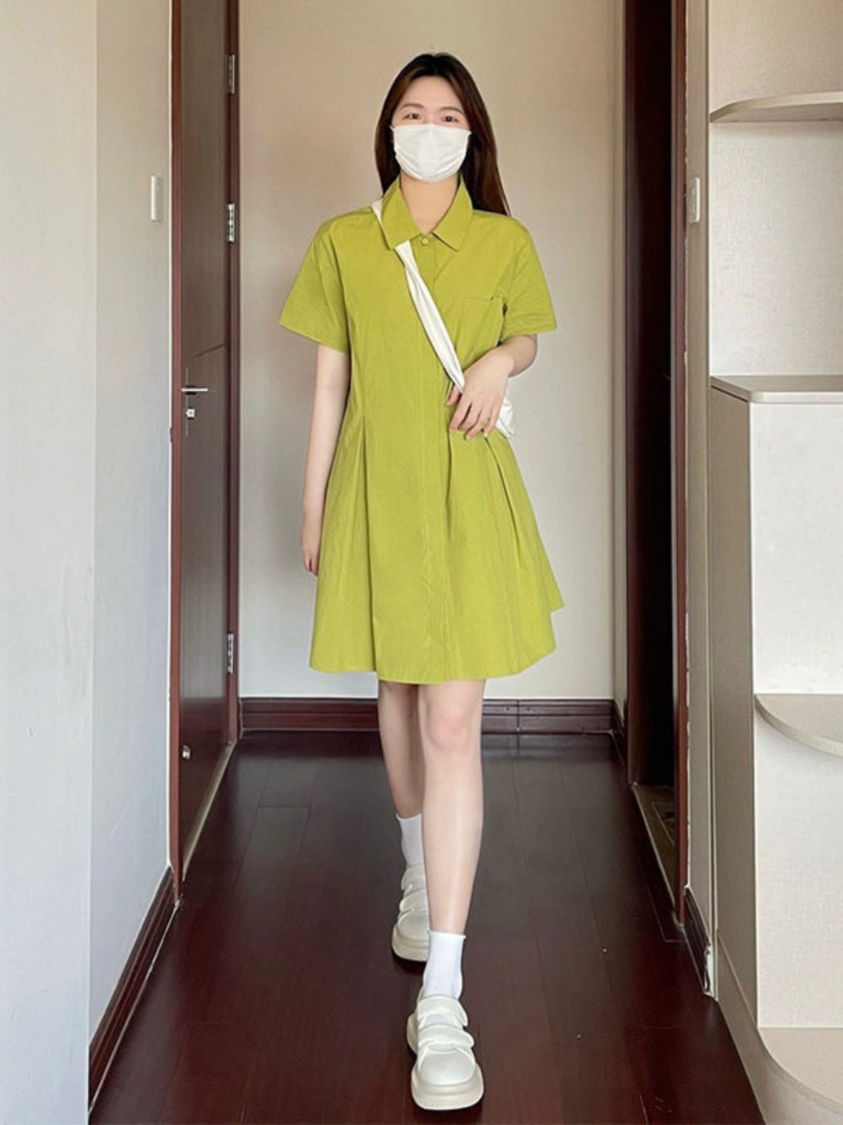 plus Size  Collar Dress Women  - Korean Style A Line Shirt Dress recension och pris