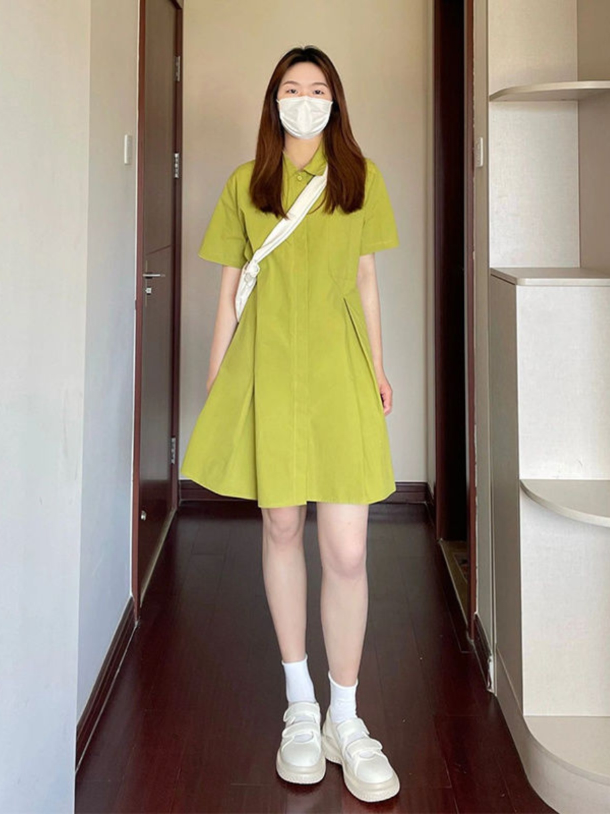 plus Size  Collar Dress Women  - Korean Style A Line Shirt Dress recension och pris