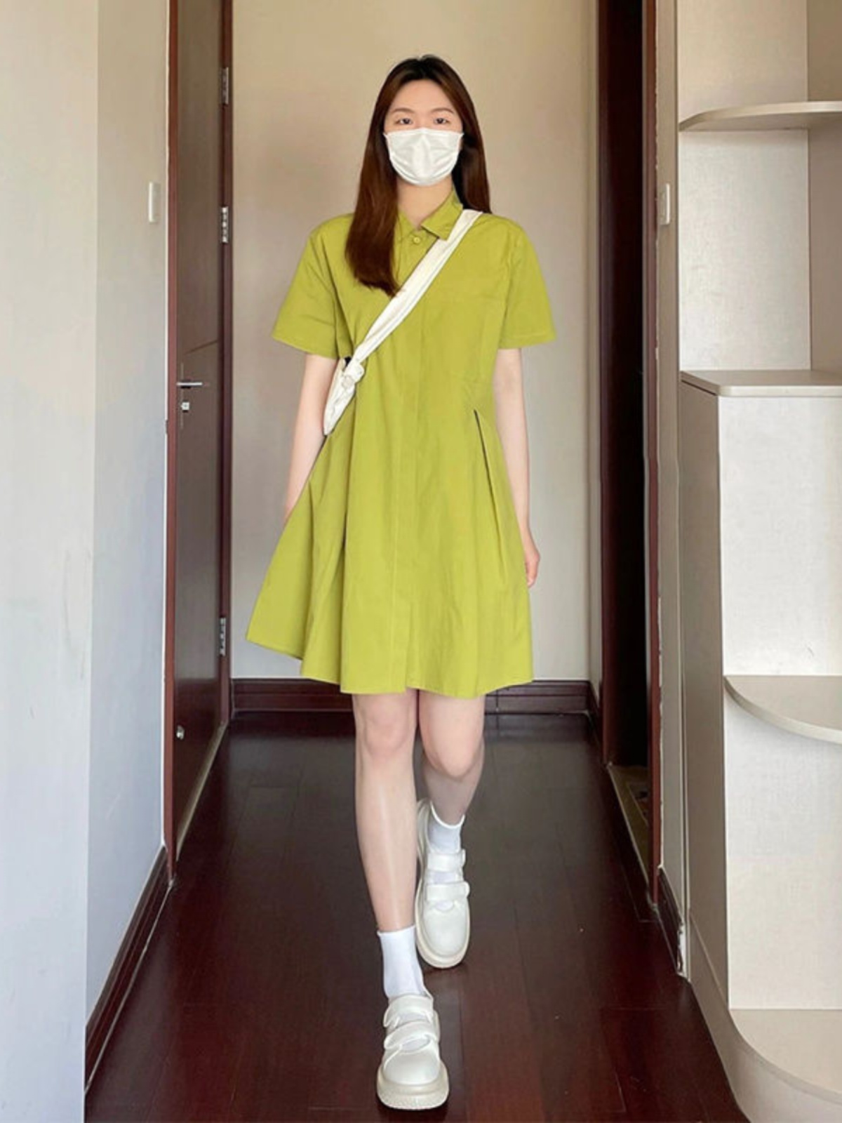 plus Size  Collar Dress Women  - Korean Style A Line Shirt Dress recension och pris