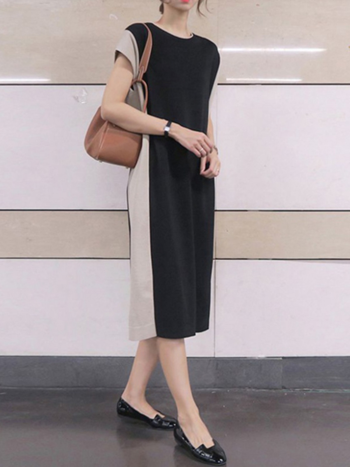 Slimming Effectiveness Mid-Len - Korean Style A Line Shirt Dress recension och pris