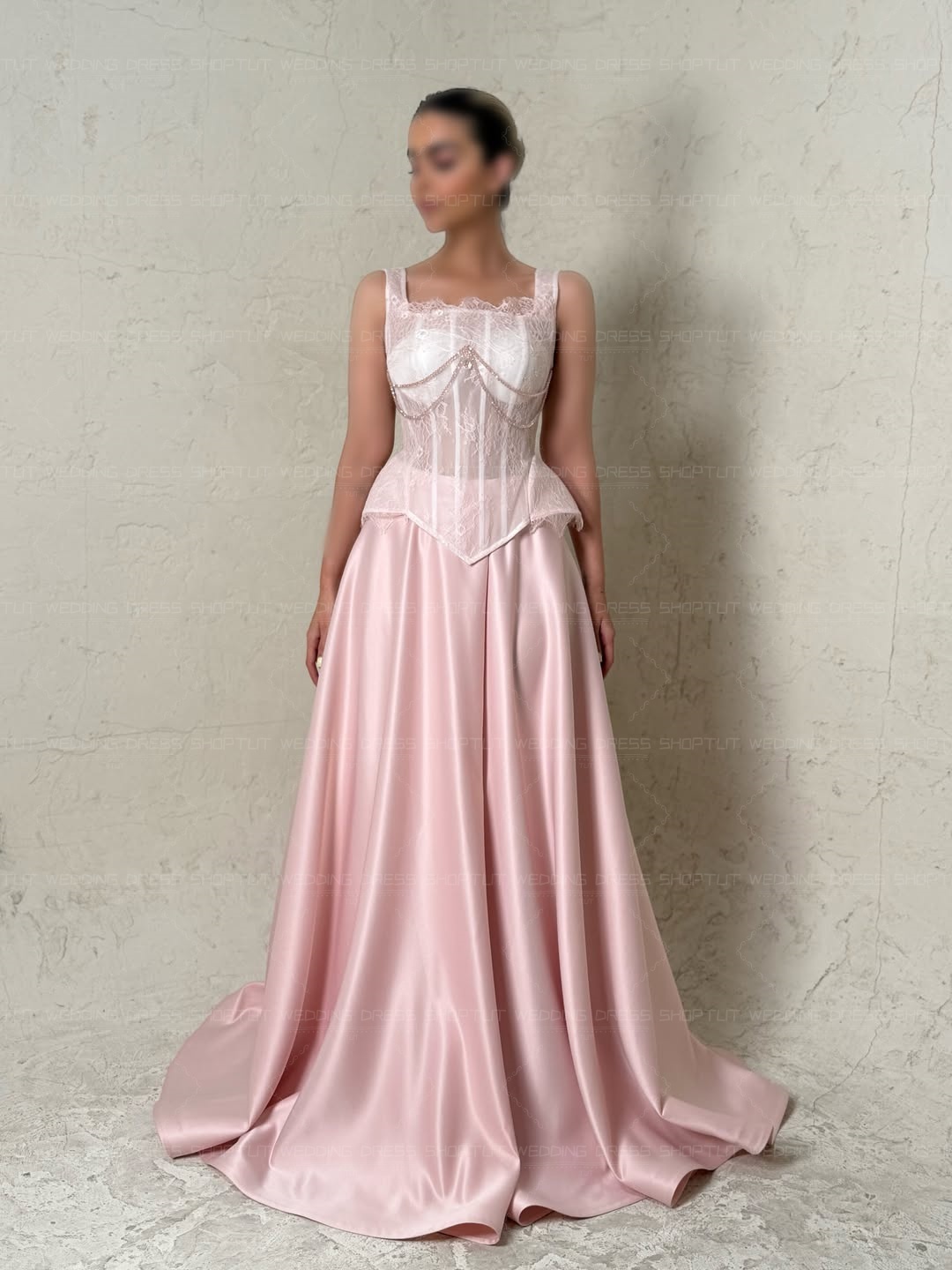 TLIT Elegant Baby Pink Silk Sa - Elegant Satin Evening Gown Split recension och pris