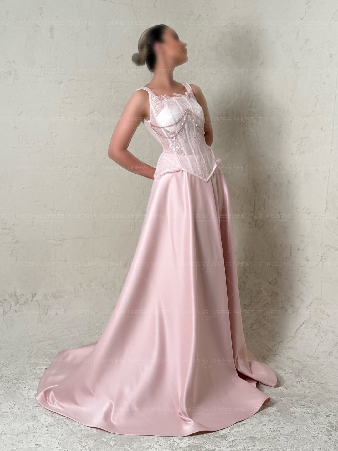 TLIT Elegant Baby Pink Silk Sa - Elegant Satin Evening Gown Split recension och pris