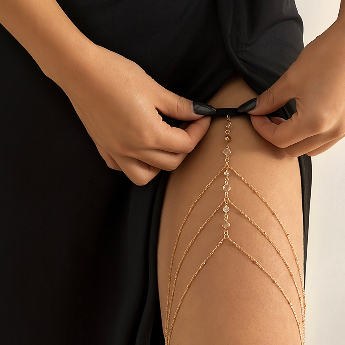 Boho Elastic Band Crystal Leg  - Boho Summer Beach Maxi Dress recension och pris
