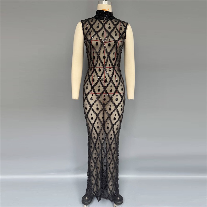 Black Sparkly Sexy Prom Dress  - Sexy Mesh Sheer Bodycon Dress recension och pris