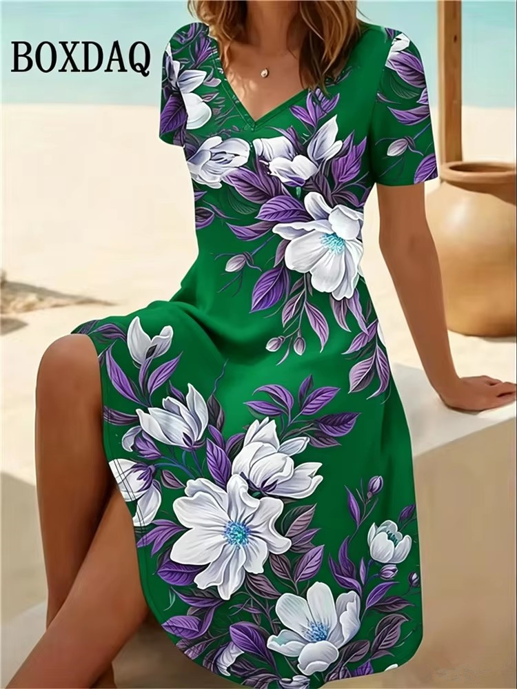 6XL Plus Size Women Dresses Su - Boho Summer Beach Maxi Dress recension och pris