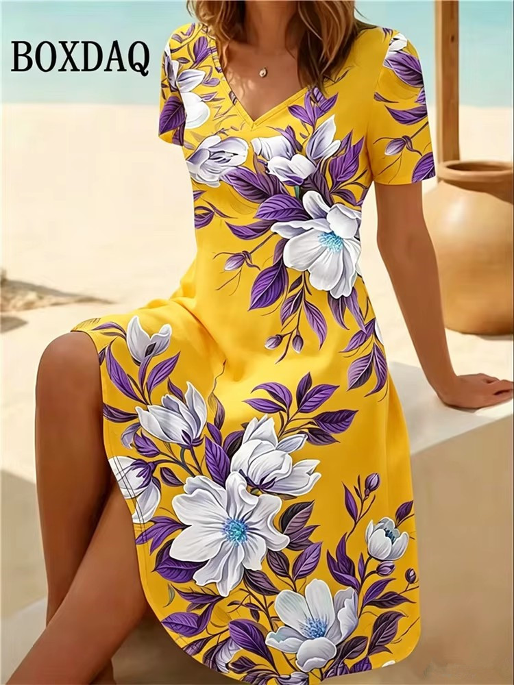 6XL Plus Size Women Dresses Su - Boho Summer Beach Maxi Dress recension och pris