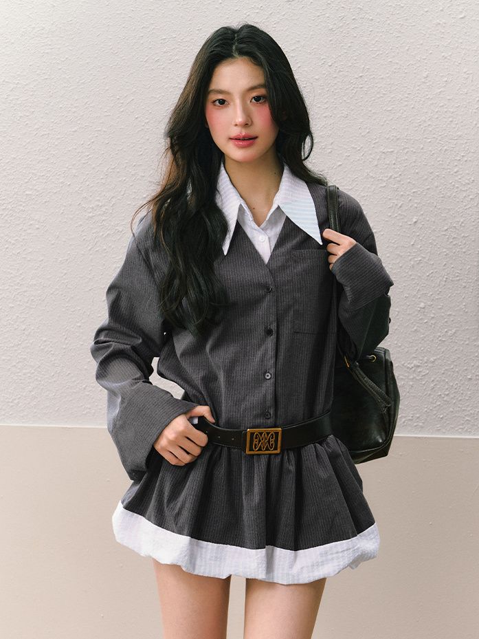 Autumn and Winter New Skirts K - Korean Style A Line Shirt Dress recension och pris