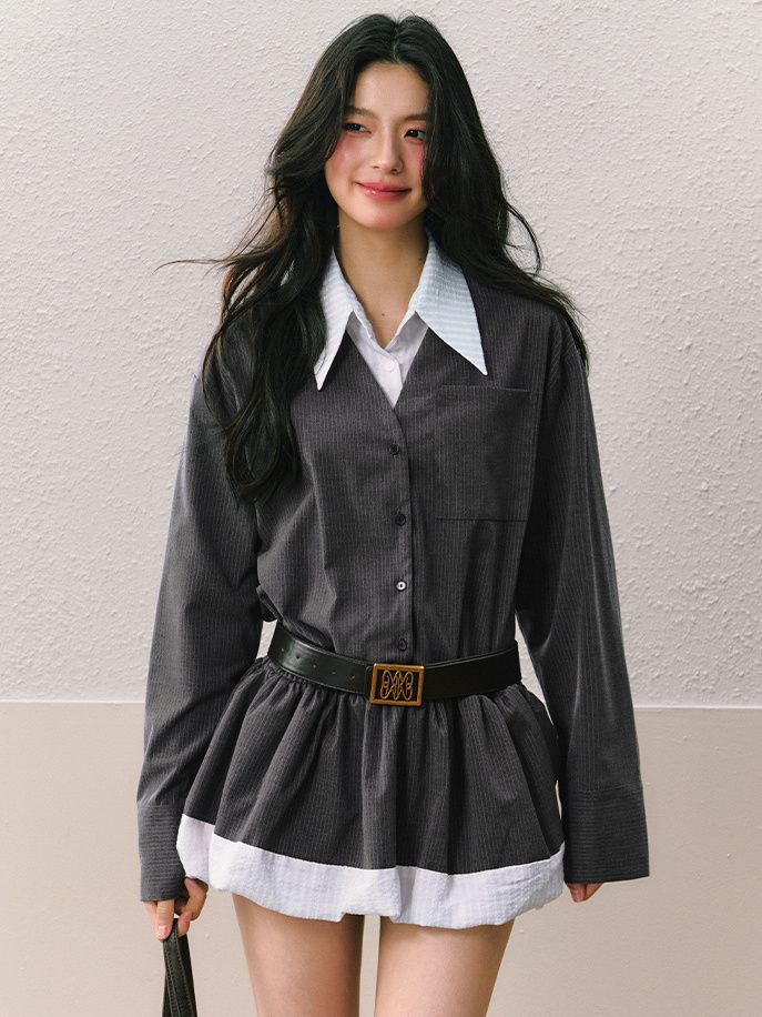 Autumn and Winter New Skirts K - Korean Style A Line Shirt Dress recension och pris