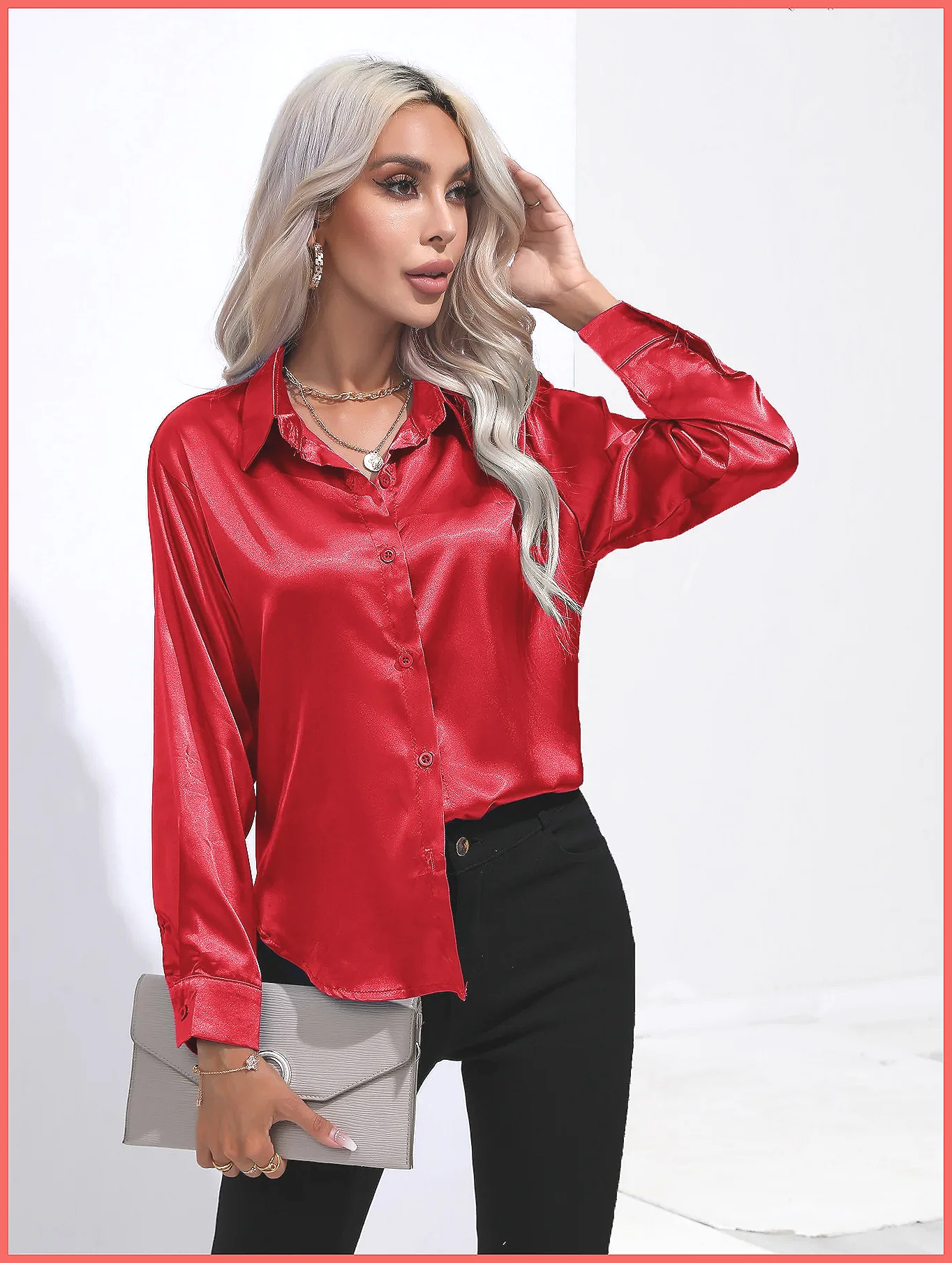 2025 Spring Summer Satin Shirt - Blouses recension och pris