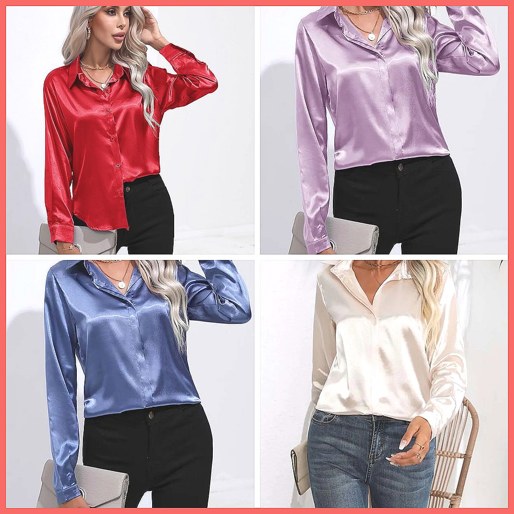2025 Spring Summer Satin Shirt - Blouses recension och pris