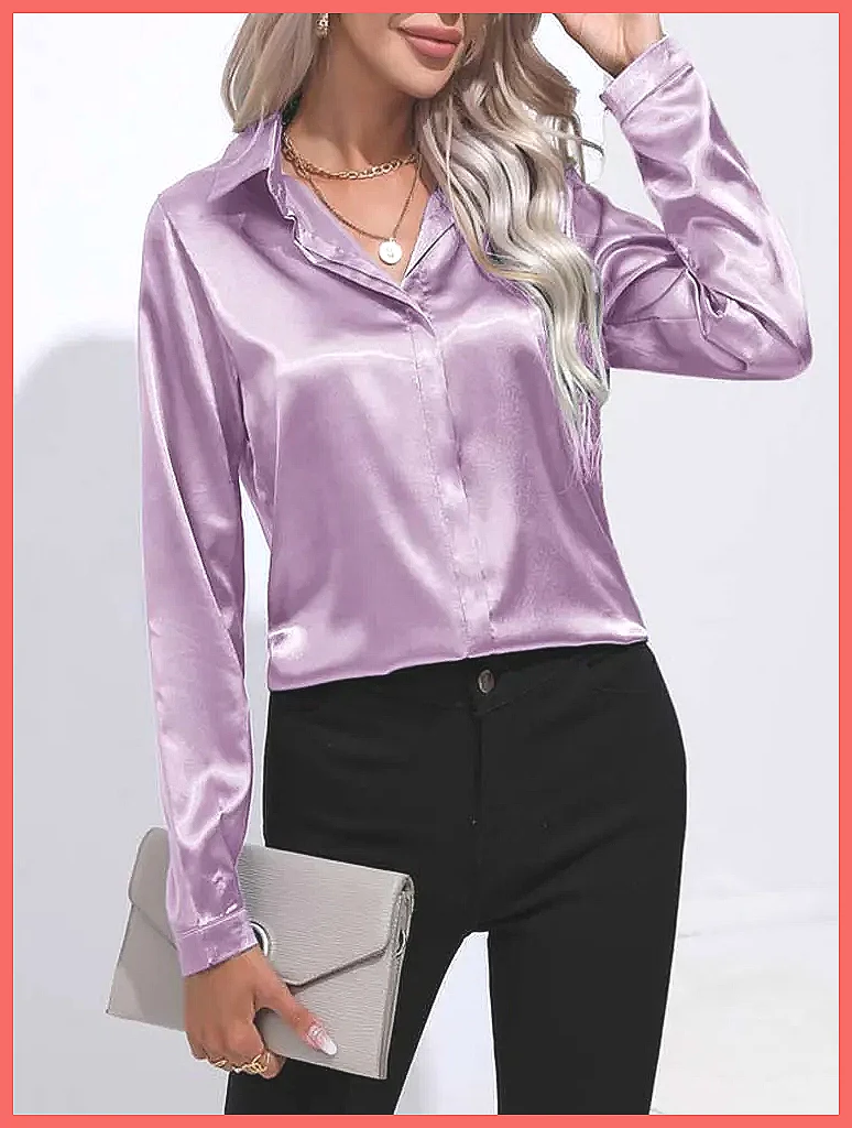 2025 Spring Summer Satin Shirt - Blouses recension och pris