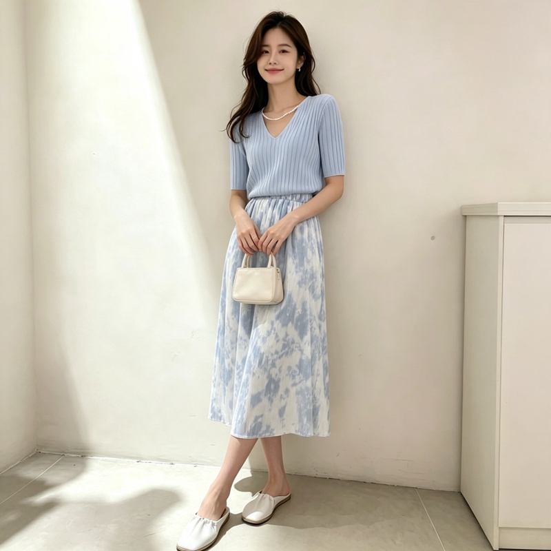 2026 Summer Gentle Short Sleev - Korean Style A Line Shirt Dress recension och pris