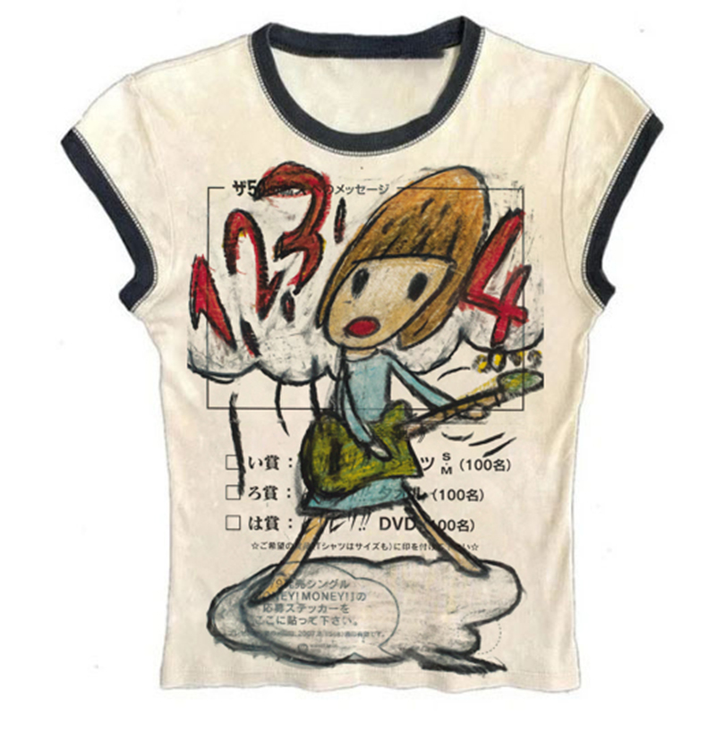 Y2K Korean Popular Clothes Emo - Y2K Graphic Baby Tee Crop recension och pris