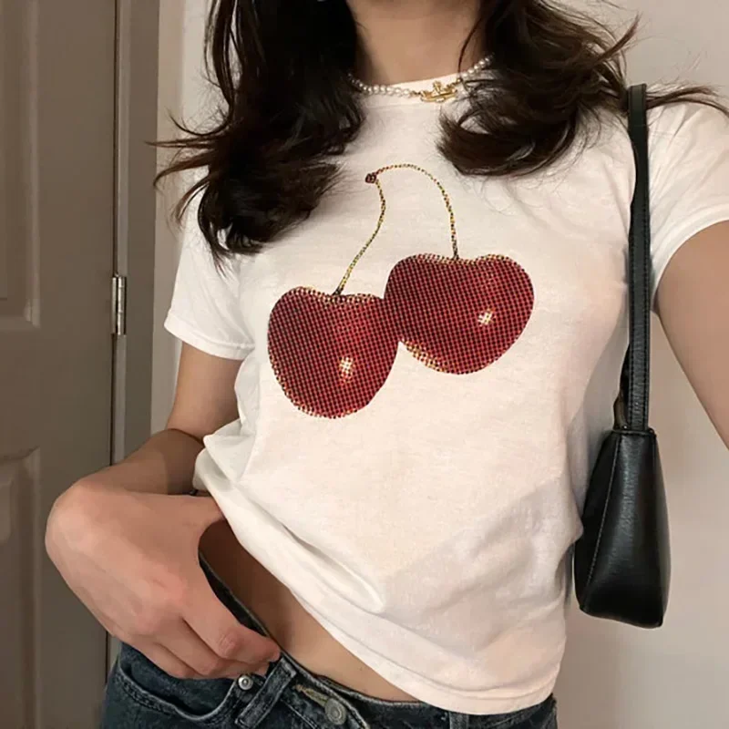Aesthetic Summer Baby Tee Stre - Y2K Graphic Baby Tee Crop recension och pris