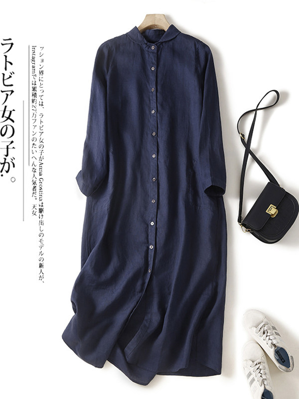 Casual Cotton Linen Loose Shir - Casual Loose Linen Shirt Dress recension och pris