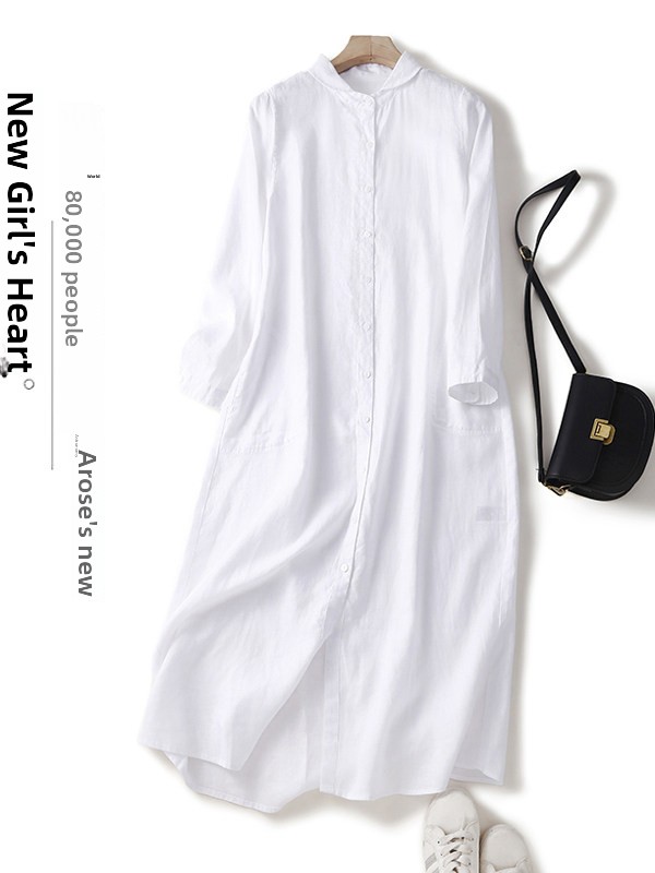 Casual Cotton Linen Loose Shir - Casual Loose Linen Shirt Dress recension och pris