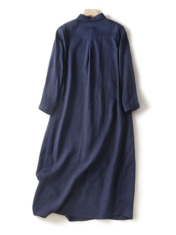 Casual Cotton Linen Loose Shir - Casual Loose Linen Shirt Dress recension och pris