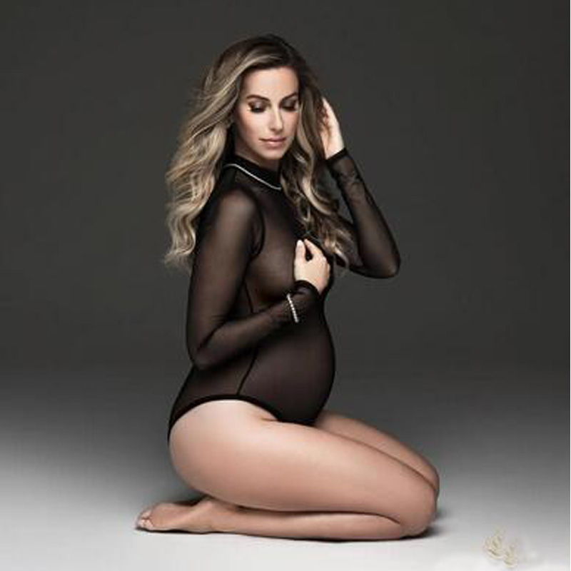 Maternity Dress For Photoshoot - Sexy Mesh Sheer Bodycon Dress recension och pris